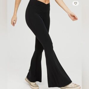 Offline crossover waist super flare leggings In Terracotta.